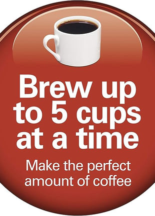 Hamilton Beach 5 Cup Drip Coffee Maker with Easy FrontFill Basket, Compact Design, Programmable Clock, Glass Carafe, Auto Pause and Pour, Black & Stainless Steel (46111)