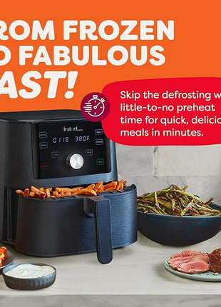 Instant Pot Vortex 6QT XL Air Fryer, 4-in-1 Functions that Crisps, Roasts, Reheats, Bakes for Quick Easy Meals, 100+ In-App Recipes, is Dishwasher-Safe, from the Makers of Instant Pot, Black