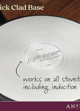 Anolon Smart Stack Hard Anodized Nonstick Frying Pan Set / Skillet Set - 8.5 Inch and 10 Inch, Black