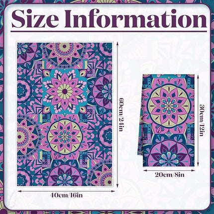 Boyiee Set of 6 Mandala Kitchen Towels Absorbent Boho Dish Towels 24 x 16 Inches Multicolor Hand Dishcloths Mandala Lover Gifts for Farmhouse Kitchen Bathroom Decorations