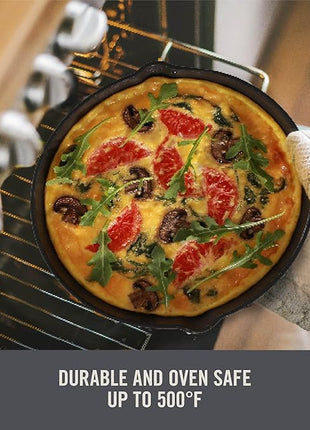 DASH Zakarian 7.5 Inch Small Nonstick Cast Iron Skillet with Pour Spouts for Searing, Baking, Grilling, Roasting and More - Cranberry