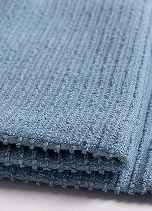 KAF Home Premium Kitchen Towels (18" x 28"), Large 100% Cotton, Flat & Terry Absorbent Dish Towel Set (Faded Denim, 18 x 28-6 Pack)