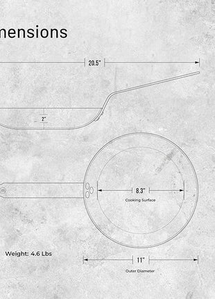 De Buyer MINERAL B Carbon Steel Omelette Pan - 11” Diameter, 8.3” Cooking Surface - PFAS, PFOA & PFOS Free - Made in France