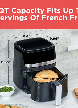 BLACK+DECKER Purifry 2QT Air Fryer, Crispy Deep Fried Taste without the Fat, Plus Bake, Dehydrate, and Keep Food Warm, Digital Touchscreen and Auto Shut-Off