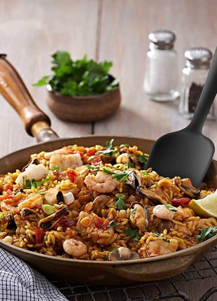 Silicone Spatula 3-piece Set, Ergonomic Handle High Heat-Resistant Spatulas, Non-stick Rubber Spatulas with Stainless Steel Core, Black