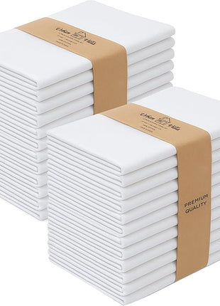Urban Villa Flour Sack Kitchen Towels (27x27 Inches 24 Pack) Extra Large Premium White Dish Towels 100% Cotton Flour Sack Kitchen Towels for Embroidery, DIY Projects, Cloth Diapers, Cheese Strainers