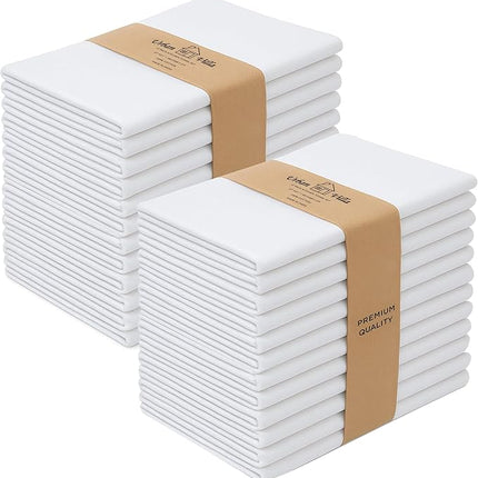 Urban Villa Flour Sack Kitchen Towels (27x27 Inches 24 Pack) Extra Large Premium White Dish Towels 100% Cotton Flour Sack Kitchen Towels for Embroidery, DIY Projects, Cloth Diapers, Cheese Strainers