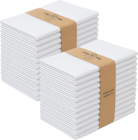 Urban Villa Flour Sack Kitchen Towels (27x27 Inches 24 Pack) Extra Large Premium White Dish Towels 100% Cotton Flour Sack Kitchen Towels for Embroidery, DIY Projects, Cloth Diapers, Cheese Strainers