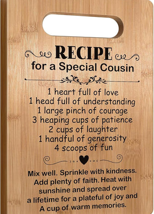 Popular Cousin Gifts for Women, Cutting Board Gift for Cousin, Cousin Appreciation Gift, Thank You Gift for Cousin Christmas Birthday