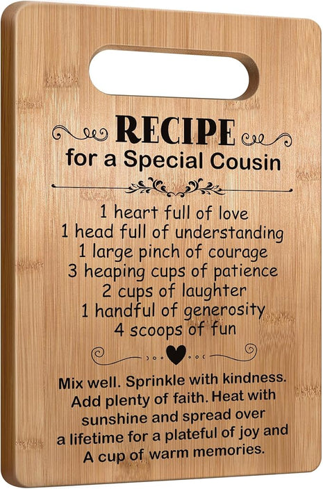 Popular Cousin Gifts for Women, Cutting Board Gift for Cousin, Cousin Appreciation Gift, Thank You Gift for Cousin Christmas Birthday