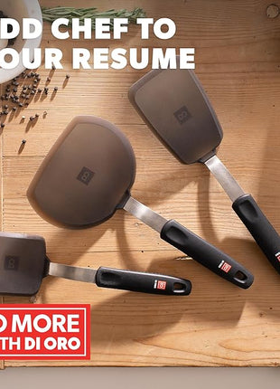 DI ORO Spatulas for Kitchen Use - Forever Warranty - 600°F Heat-Resistant Silicone - Turner Spatula Set for Cooking - BPA Free Wide Pancake Spatulas - Egg Flippers for Nonstick Cookware Safe (3pc)