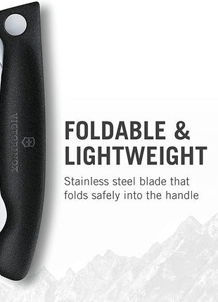 Victorinox Swiss Classic Foldable Paring Knife, Straight Edge Black 4.3 in