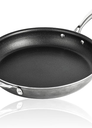 Granitestone 14 Inch Pan for Cooking, Family Sized Large Non Stick Frying Pans Skillet for Eggs, Omelette, with Helper Handle, PFOA PFOS Free Oven & Dishwasher Safe - LID NOT INCLUDED