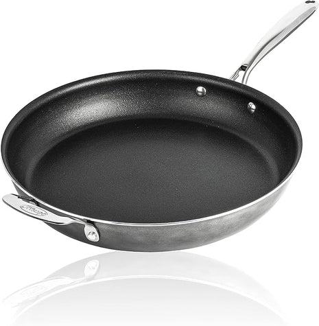 Granitestone 14 Inch Pan for Cooking, Family Sized Large Non Stick Frying Pans Skillet for Eggs, Omelette, with Helper Handle, PFOA PFOS Free Oven & Dishwasher Safe - LID NOT INCLUDED