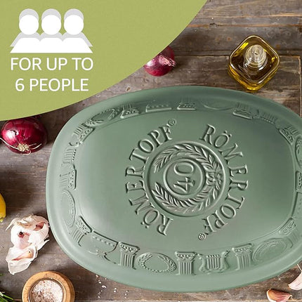 Romertopf Clay Roaster | 40 Years Anniversary Edition | Non-Stick Dutch Oven | Healthy Pot Cooking | Clay Baker | Versatile Cooking Vessel - 3.7 Quarts (3.5 Liters) for up to 6 people - Green