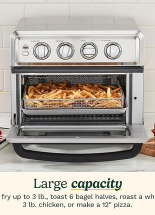 Cuisinart Air Fryer Toaster Oven with Grill, 1800W 8-1 Air Fryer Oven with Bake, Convection Bake, Grill, Broil and Warm Options, Large Capacity, 60-Minute Timer, TOA-70BKS, Black SS