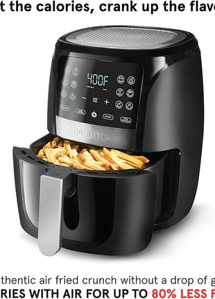 Gourmia Air Fryer Oven Digital Display 5 Quart Large AirFryer Cooker 12 Touch Cooking Presets, XL Air Fryer Basket 1500w Power Multifunction Stainless Steel FRY FORCE 360° (5 QT)