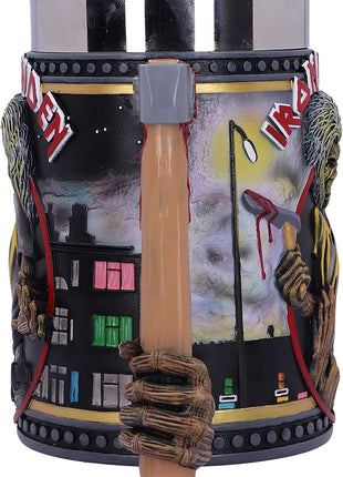 Nemesis Now Iron Maiden Killers Tankard, Hand-Painted Resin, Officially Licensed Eddie Album Collectible, Rock Memorabilia, Stainless Steel Insert, 15.5cm