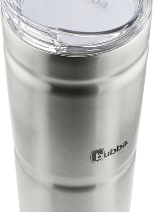 Bubba Brands Envy S Vacuum-Insulated Stainless Steel Tumbler, 24oz with Lid and Straw, BPA-Free, Ideal for Iced Coffee or Water, Travel-Friendly, Steel/Clear (Pack of 2)