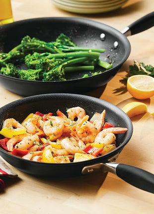 Anolon Advanced Home Hard-Anodized Nonstick Skillets (2 Piece Set- 10.25-Inch & 12.75-Inch, Onyx)