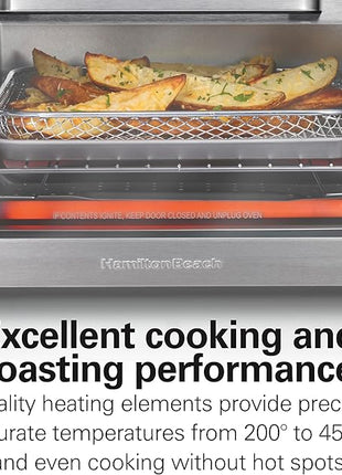 Hamilton Beach Sure-Crisp Air Fryer Toaster Oven Combo, Fits 9” Pizza, 4 Slice Capacity, Powerful Circulation, Auto Shutoff, Stainless Steel (31403)