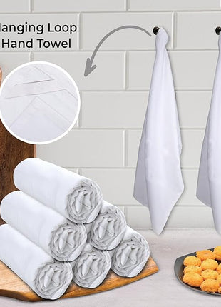 Urban Villa Flour Sack White Kitchen Towels 100% Cotton Highly Absorbent Dish Towels for Bread Proofing Baking Drying Dinnerware Glass Embroidery DIY Projects Zero Lint 27x27 Inches (4 Pack)
