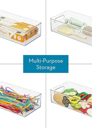 iDesign Stackable Fridge Bin - Storage Bin for Freezer or Pantry Organization, Clear, Made in USA