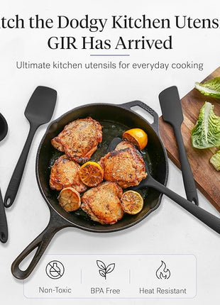 GIR: Get It Right 5-Piece Silicone Ultimate Kitchen Utensils Set - Ladle, Spatula, Flip, Spoon & Spoonula - Non-Toxic Cooking Utensils for Nonstick Cookware, Cooking and Baking - Black
