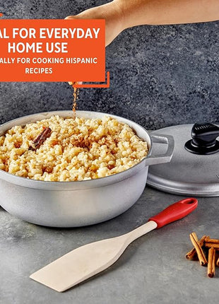 IMUSA 2.6 Quart Traditional Natural Made in Colombia Caldero with Lid for Cooking and Serving, Silver