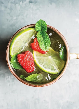 HIC Kitchen Bar Hammered Copper Moscow Mule Drinking Mug with Contrasting Handle, Copper-Plated 18/8 Stainless Steel, 16-Ounce