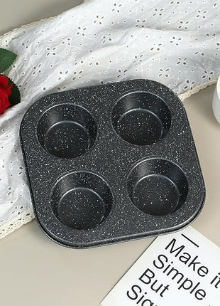 4 Cup Muffin Pan 2 Pack, Nonstick Mini Muffin Tin for Air Fryer, 1.18In Deep Cupcake Baking Pan for Frittatas, Tarts, Brownies