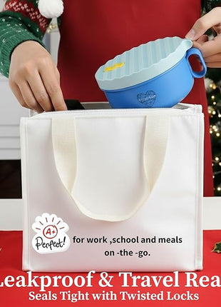 AI LOVE PEACE Ramen Bowl, 40 oz Microwaveable Noodle Cooker for Ramen, Pho, Soup, and Pasta, Dishwasher Safe and Portable, Ideal for Home, Office, Dorm, or Gift (Blue)