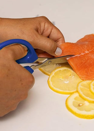 Joyce Chen Original Unlimited Kitchen Scissors All Purpose Kitchen Shears With Comfortable Handles, Blue, 2 Pack