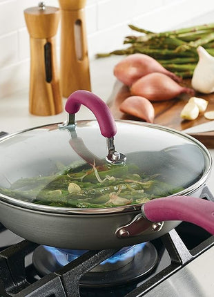 Rachael Ray Create Delicious Deep Hard Anodized Nonstick Frying Pan / Fry Pan / Hard Anodized Skillet - 10.25 Inch, Gray