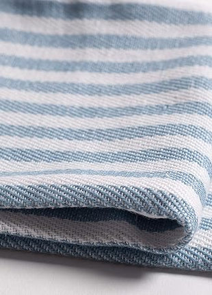 KAF Home Premium Kitchen Towels (18" x 28"), Large 100% Cotton, Flat & Terry Absorbent Dish Towel Set (Faded Denim, 18 x 28-6 Pack)