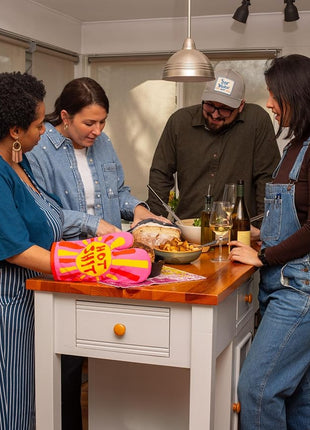 Blue Q Hot Sh*t Funny Oven Mitts - Cute Oven Mitts, Home Kitchen Gifts, Cooking Accessories, Super-Insulated Quilting, Comfy Natural-Fitting Shape, Pot Holders, 100% Cotton, Size 12.5" L x 7.5" W