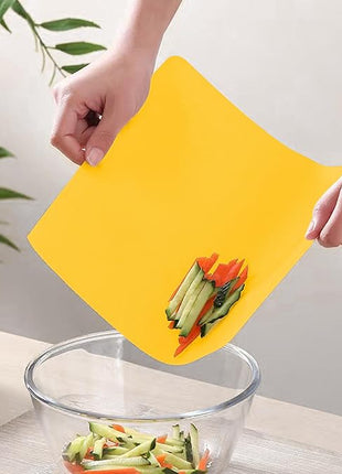 WK Flexible Plastic Cutting Boards for Kitchen Set of 3, Non slip Cutting Mats, Colorful Thin Cutting Sheets for Meat, BPA Free, Dishwasher Safe