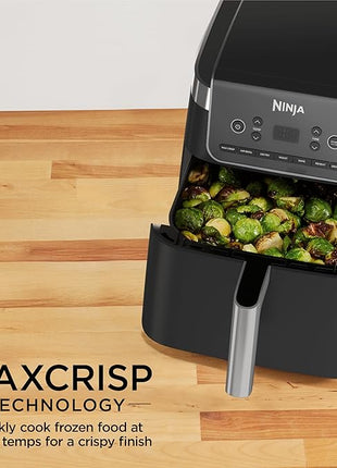 Ninja | Air Fryer Pro XL | 6.5QT Capacity fits up to 9lbs of Wings| 7-in-1 Max Crisp, Broil, Air Fry, Roast, Bake, Reheat & Dehydrate | Dishwasher Safe Parts | Space Saving | Grey | AF182AMZ