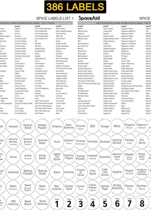 SpaceAid Spice Rack Organizer with 28 Spice Jars, 386 Spice Labels, Chalk Marker and Funnel Set for Cabinet, Countertop, Pantry, Cupboard or Door & Wall Mount - 28 Jars, 13.4" W × 10.8" H, White