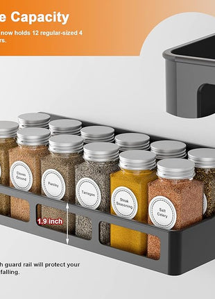 Jewem Magnetic Rack for Dry Erase Board, Magnetic Spice Rack for Refrigerator, 5 Pack Magnetic Shelf for Spice Jars, Spice Organization for Cabinet, Heavy Duty Seasoning Rack for Kitchen Organization