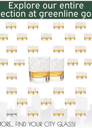Greenline Goods Whiskey Glasses - 10 Oz Tumbler Gift Set for Atlanta lovers, Etched with Atlanta Map | Old Fashioned Rocks Glass - Set of 2