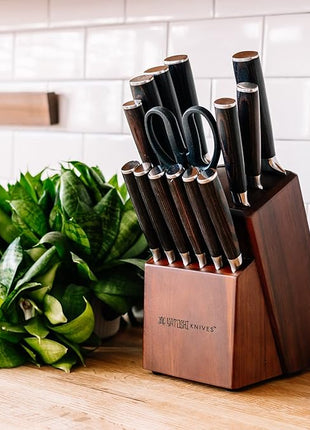 Yatoshi Professional Kitchen Knife Set, 15 Pieces, High Carbon Stainless Steel, Ergonomic Handle