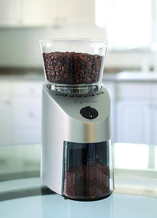 Capresso 560Infinity Conical Burr Grinder, Brushed Silver, 8.5-Ounce