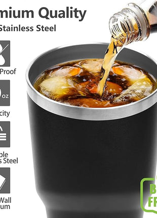 Toopify 30 oz Stainless Steel Insulated Tumbler Travel Mug with Straw Slider Lid, Cleaning Brush, Double Wall Vacuum