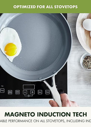 GreenPan Valencia Pro Hard Anodized Healthy Ceramic Nonstick 8" and 10" Frying Pan Skillet Set, PFAS-Free, Induction, Dishwasher Safe, Oven Safe, Gray