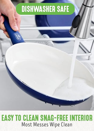 GreenLife Soft Grip 23 Piece Kitchen Cookware Pots and Frying Saucepans Set, Healthy Ceramic Nonstick PFAS and PFOA-Free, Dishwasher and Oven Safe, Even Heating, Easy Clean, Warp Control, Blue