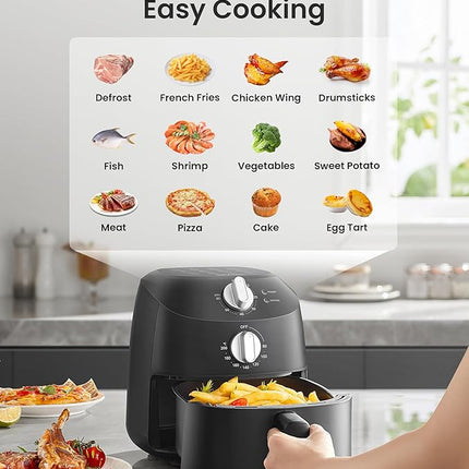 COMFEE' Compact 2.1 Quart Air Fryer with 12 Menu Options, Adjustable Timer & Temperature Control 180-400 degrees F, Dishwasher-Safe Nonstick Fry Basket