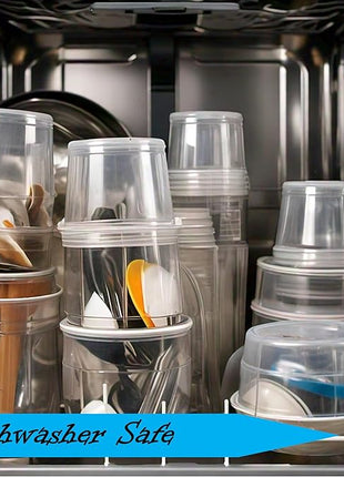 Mr Miracle 8OZ Deli Containers with Lids - 48 Pack of 8 oz Clear Airtight Reusable Plastic Food and Multi-Purpose Deli Containers - Microwave, Freezer, and Dishwasher Safe