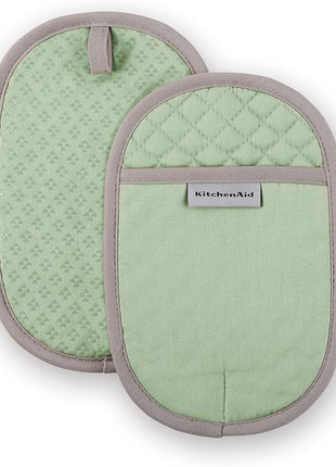KitchenAid Asteroid Pot Holder 2-Pack Set, Pistachio, 6.5"x10"