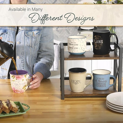 Christian Art Gifts Ivory Stoneware Coffee Mug – 13 oz. Microwave and Dishwasher-safe Lead & Cadmium-free Inspirational Scripture Coffee and Tea Mug for Men & Women with Bible Verse: Hope –Hebrew 6:19